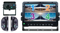 Rear-View System for RVs with 3 Cameras and Backup Monitor