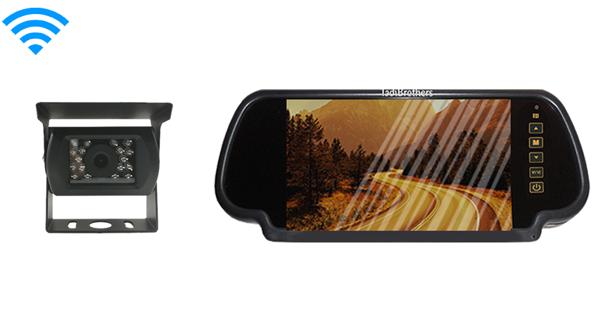 thumbnail interactive-video image 1 of Wireless IR Night Vision Backup Camera Kit With 4.3" Rear View Mirror Monitor 1 of 4