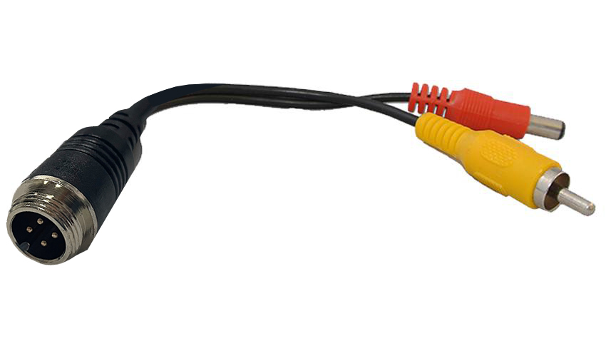 4 Pin To RCA Adapter 2-Pack With DC Connector - 30cm Video Cable For Cameras & Monitors